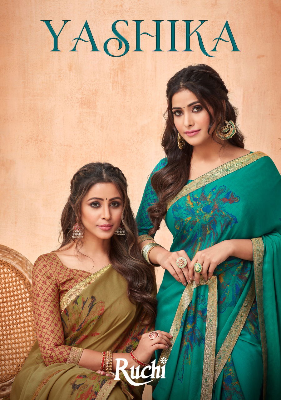 Ruchi Yashika Casual Daily Wear Georgette Printed Fancy Saree Collection